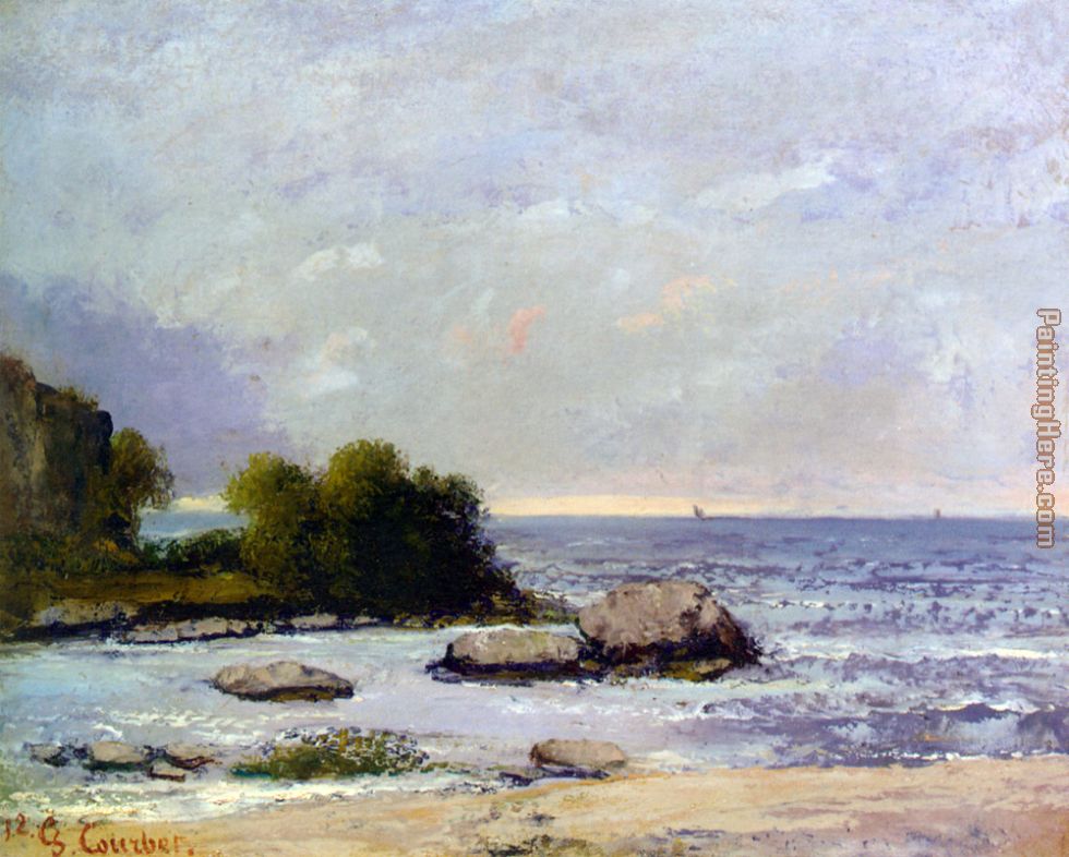 Marine de Saint Aubin painting - Gustave Courbet Marine de Saint Aubin art painting